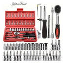 Kit de Ferramentas 46 Peças Com Chave Catraca Reversível Kartier Brasil