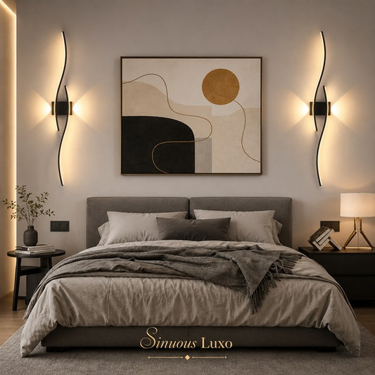 Mega Arandela Decorativa Barra Dupla Sinuous Luxo