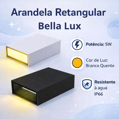 Arandela Com Dois Feixes de Luz Retangular Bivolt Bella Lux