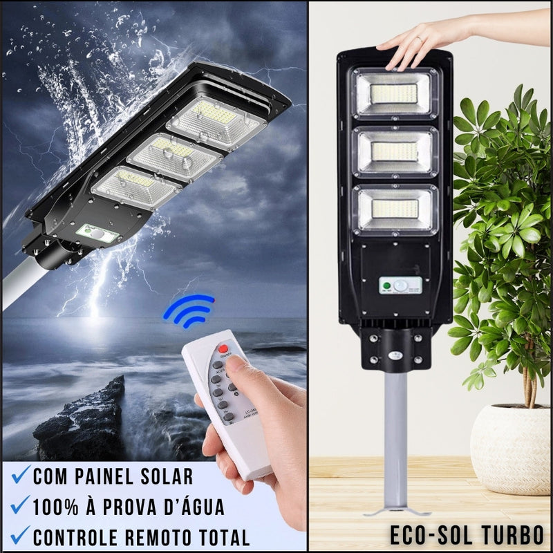 Refletor Gigante Com Painel Solar Integrado Eco-Sol Turbo