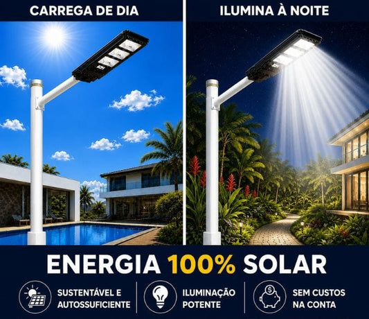 Refletor Gigante Com Painel Solar Integrado Eco-Sol Turbo