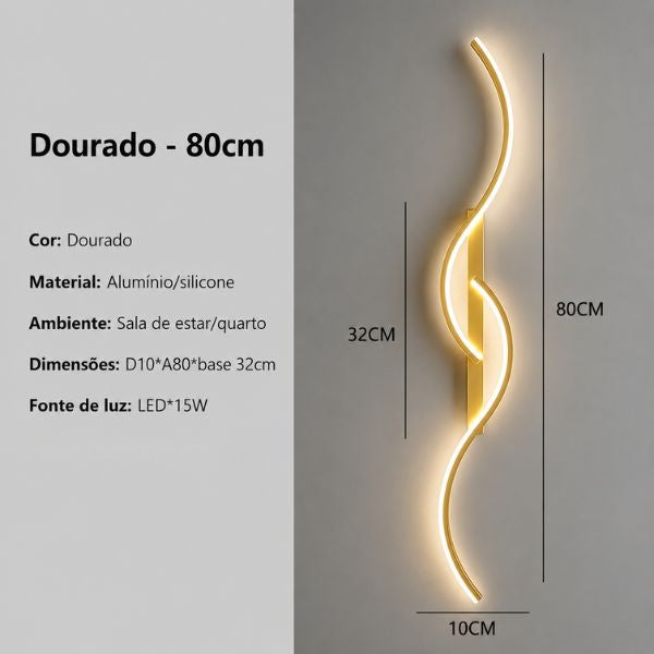 Luminária Arandela de Parede Onda Dupla Silhouette