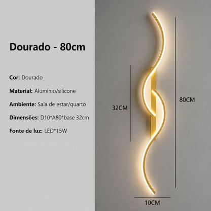 Luminária Arandela de Parede Onda Dupla Silhouette