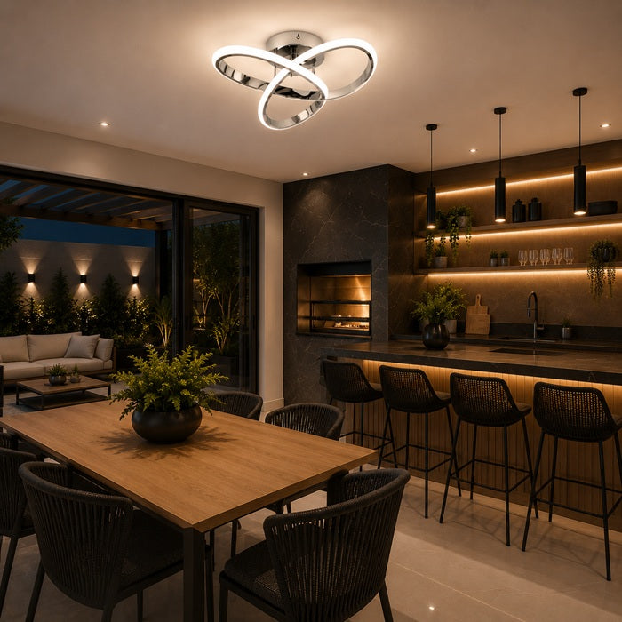Lustre LED Moderno Platinum Luxo