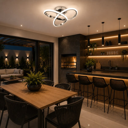 Lustre LED Moderno Platinum Luxo