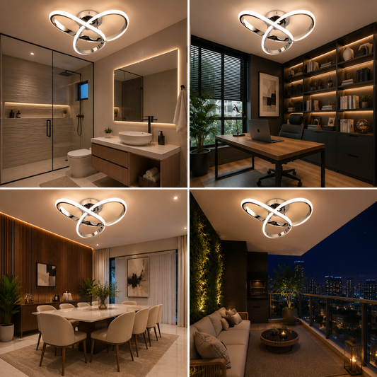 Lustre LED Moderno Platinum Luxo