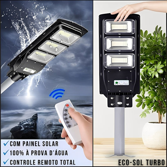 Refletor Gigante Com Painel Solar Integrado Eco-Sol Turbo