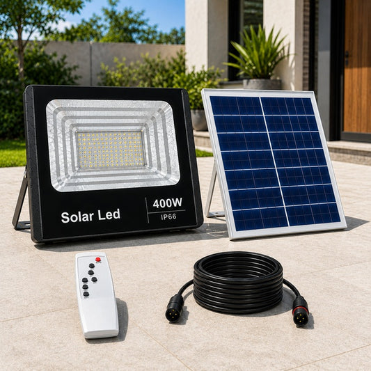 Refletor Com Painel Solar e Extensão de 5 Metros Solar Led