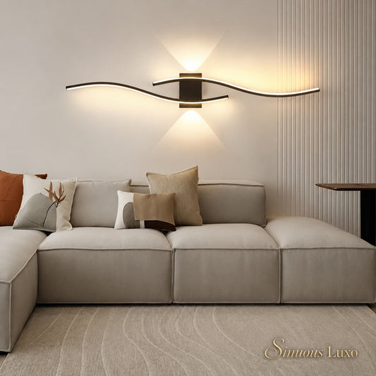 Mega Arandela Decorativa Barra Dupla Sinuous Luxo