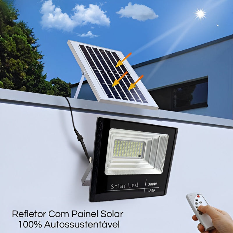 Sistema de Iluminação Solar Com 300 Watts Reais Solar Led